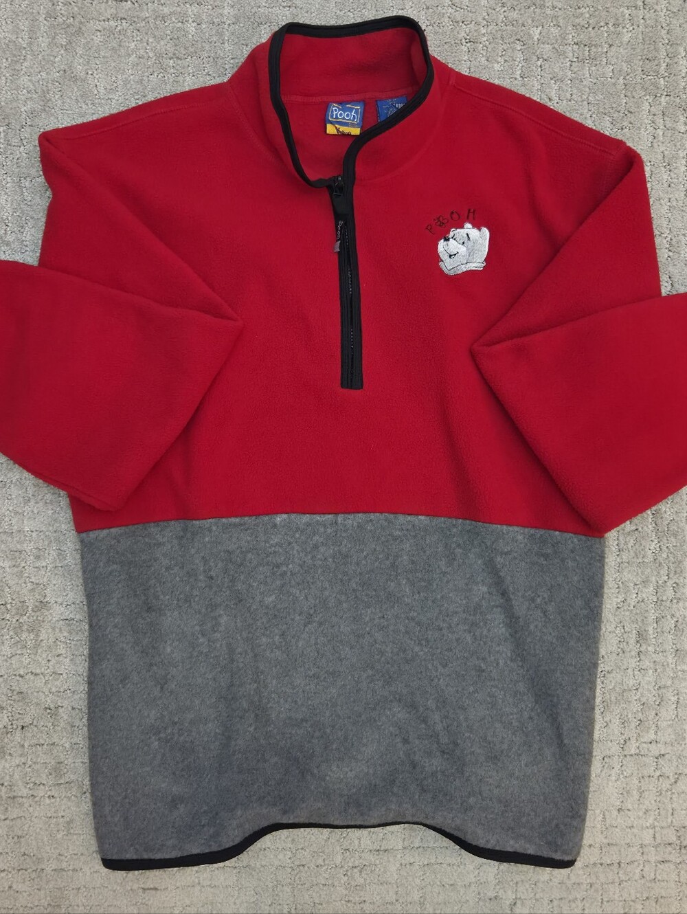 Vintage Disney Pooh Bear Quarter Zip Fleece Pullover
